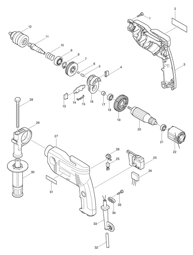 Makita 8450 Corded Rotary/percussion Hammer Drill 110v & 240v Spare Parts 8450