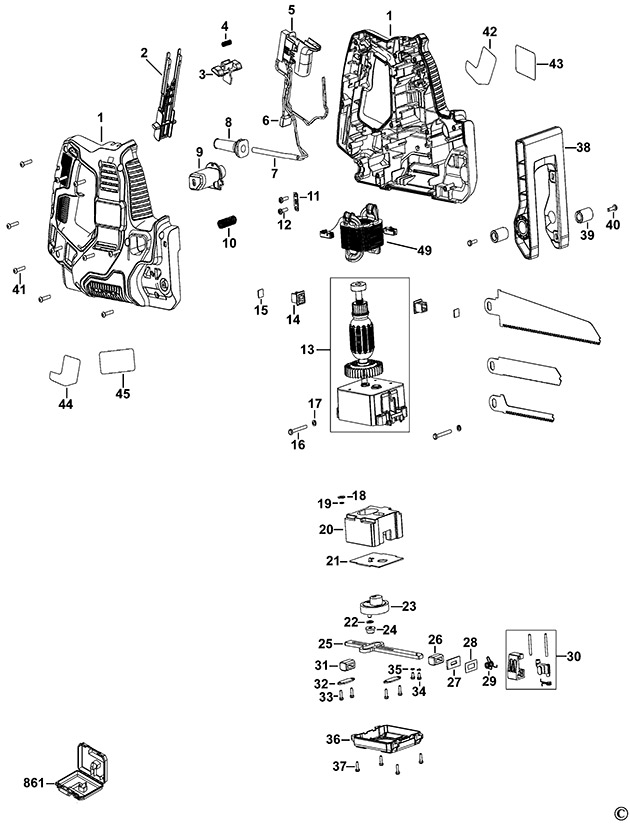 Black & Decker RS890 Cut Saw Spare Parts RS890