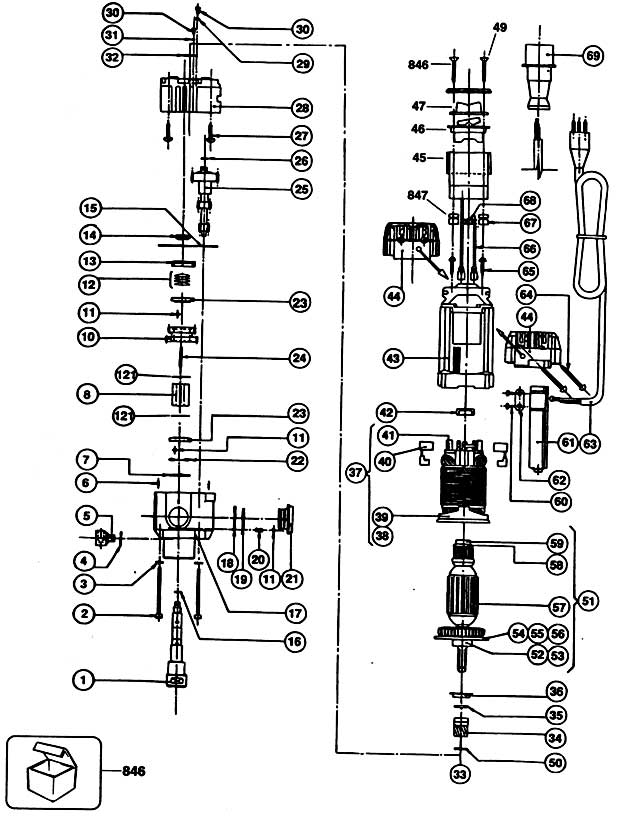 Black & Decker P1804L Type 1 Core Drill Spare Parts P1804L