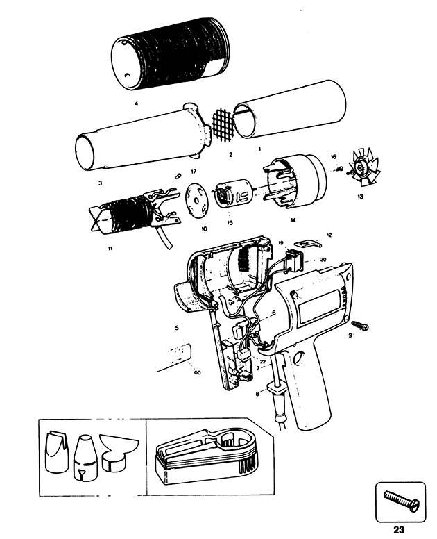 Black & Decker HG992 Type 1 Heatgun Spare Parts HG992