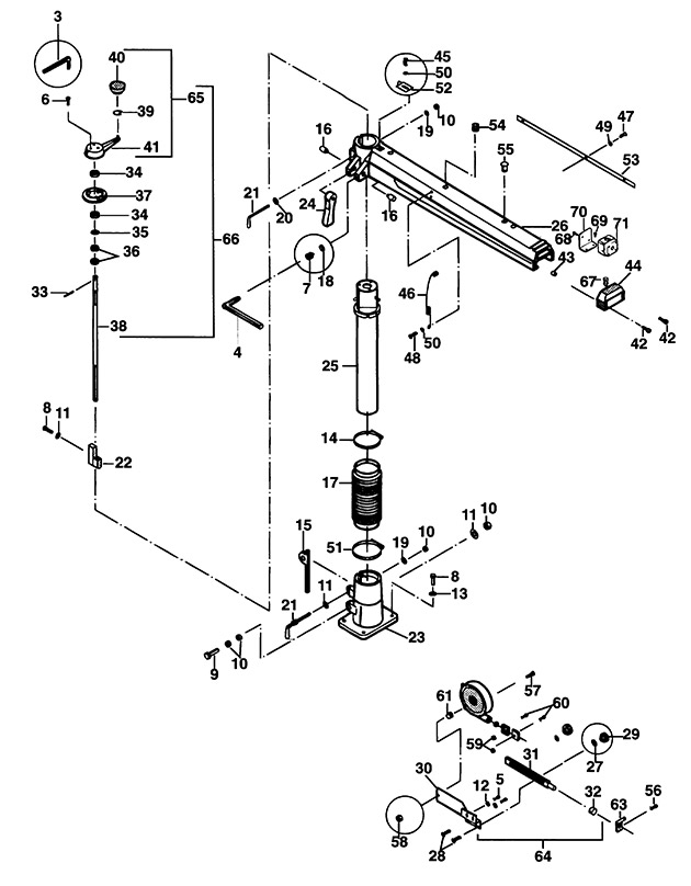 Elu RAS1601---A Type 1 Radial Arm Saw Spare Parts RAS1601---A