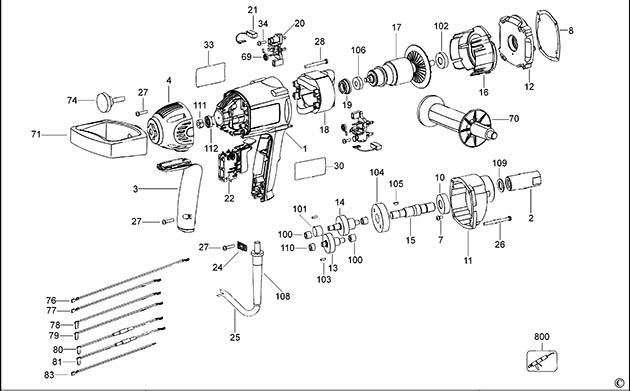 DeWalt D21510 Type 2 Mixer Spare Parts D21510