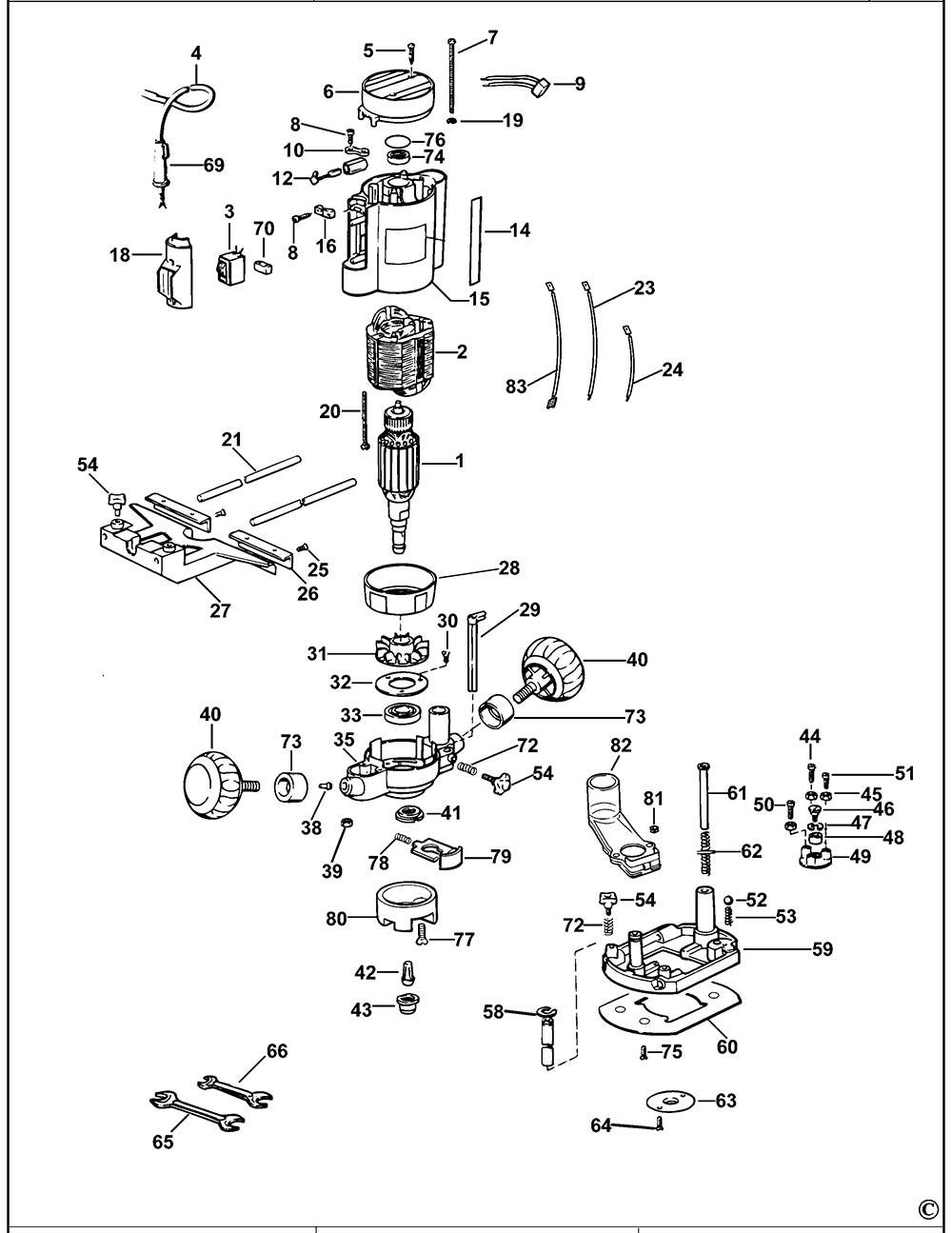 DeWalt DW613C Type 1 Router Spare Parts Part Shop Direct