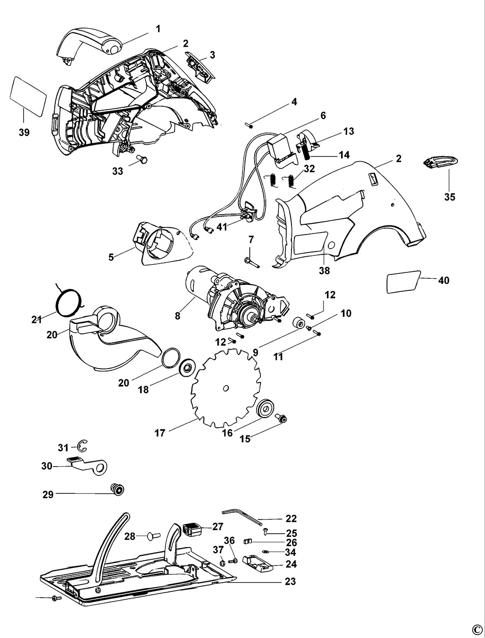 Black & Decker SX7500 Type 1 Cordless Circular Saw Spare Parts Part