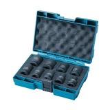 9 Piece Impact Wrench Socket Set In Case 8-24mm 1/2" Drive