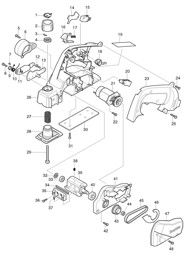 Makita 1050D 12v 50mm Cordless Planer Spare Parts 1050D