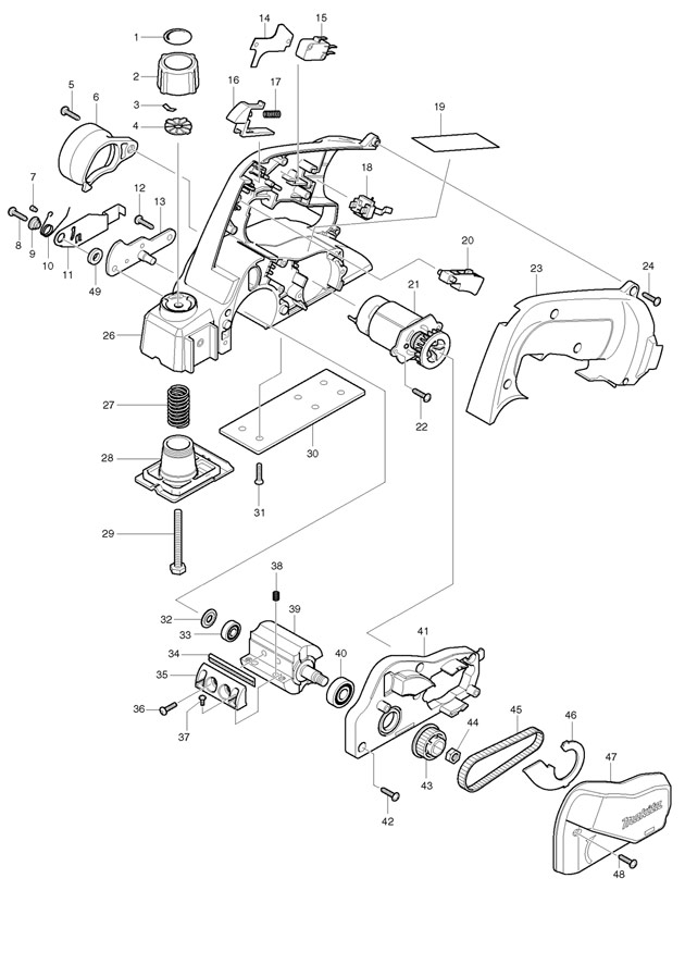 Makita 1051D 50mm 12v Cordless Planer Spare Parts 1051D