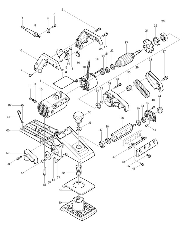 Makita 1805B 110v 240v Corded Planer Spare Parts 1805B