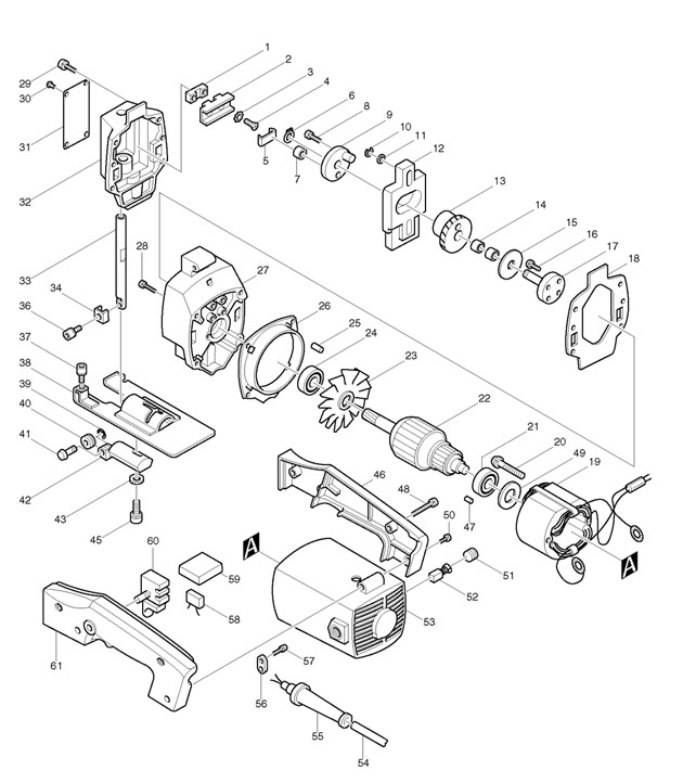 Makita 4300BV Corded Variable Speed Jigsaw 110v & 240v Spare Parts 4300BV