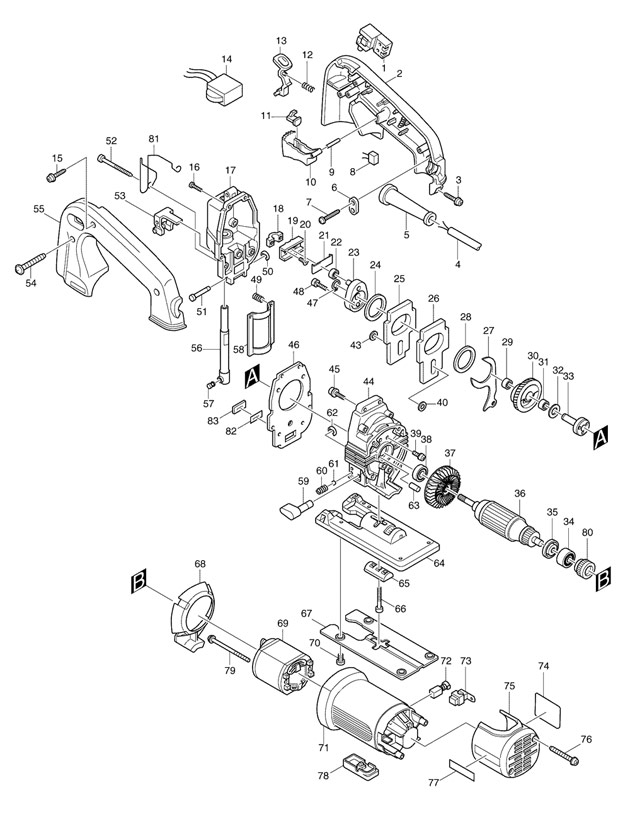 Makita 4304 Corded Variable Speed Orbital Jigsaw 110v & 240v Spare Parts 4304