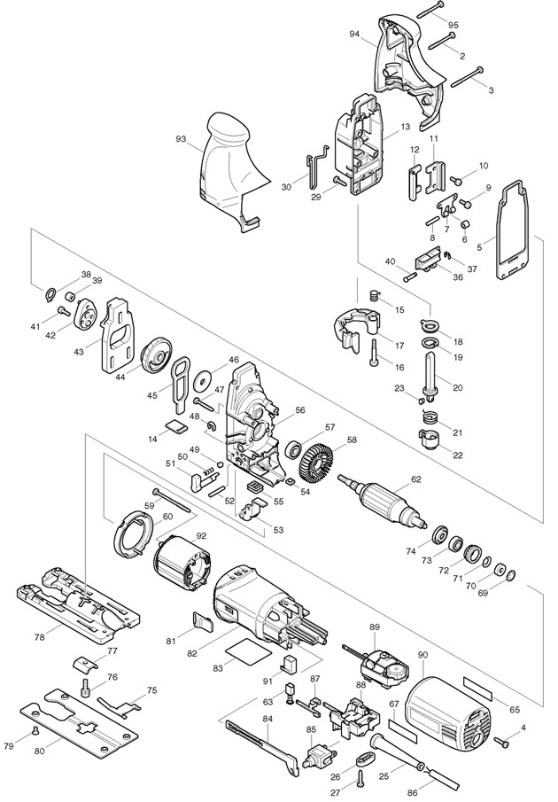 Makita 4341CT Corded Orbital Action Jigsaw 110v & 240v Spare Parts 4341CT