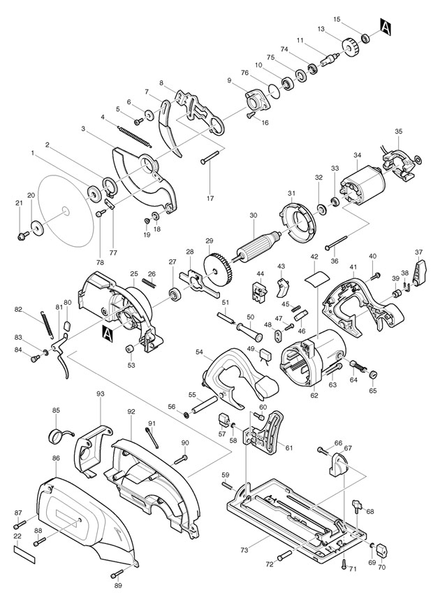 Makita 5017RKB Corded 190mm Circular Saw 110v & 240v Spare Parts 5017RKB