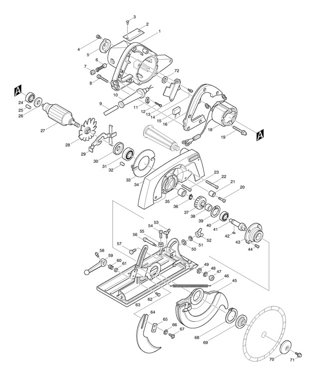 Makita 5900BR Corded Adjustble 235mm Circular Saw 110v & 240v Spare Parts 5900BR