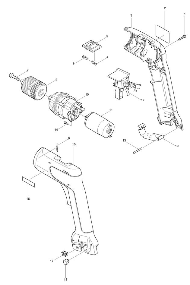 Makita 6019D Cordless 7.2v Drill Driver Spare Parts 6019D
