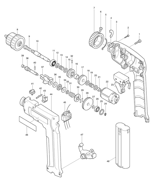 Makita 6095D 9.6v Nicd 3/8 Cordless Drill Driver Spare Parts 6095D