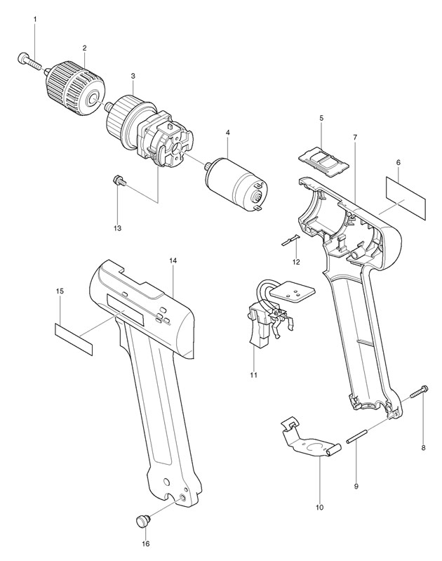 Makita 6096D Cordless 9.6v 3/8 Drill Driver Spare Parts - Part