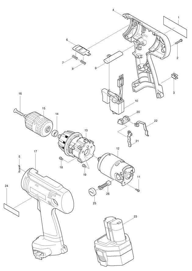 Makita 6313D 12v 1/2 Chuck Cordless Drill Driver Spare Parts 6313D