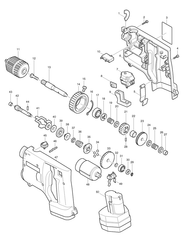 Makita 6400D 9.6v 10mm Cordless Drill/driver Spare Parts 6400D