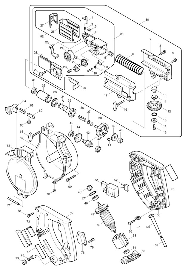 Makita 6837 Auto-feed Coil Screwgun Spare Parts 6837