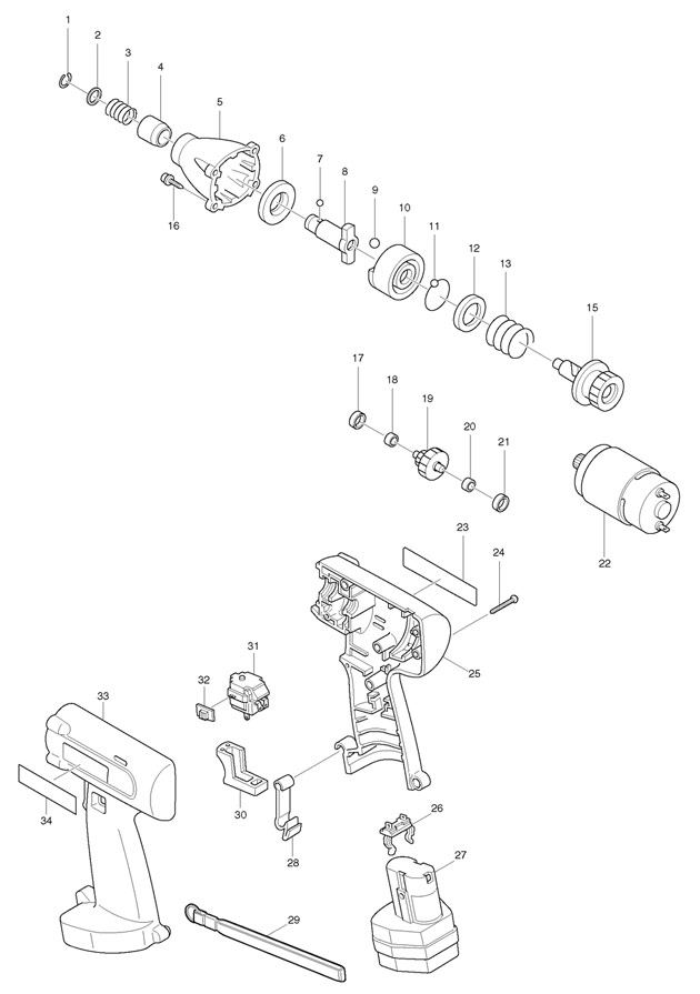 Makita 6913D 12v Cordless Impact Driver Spare Parts 6913D