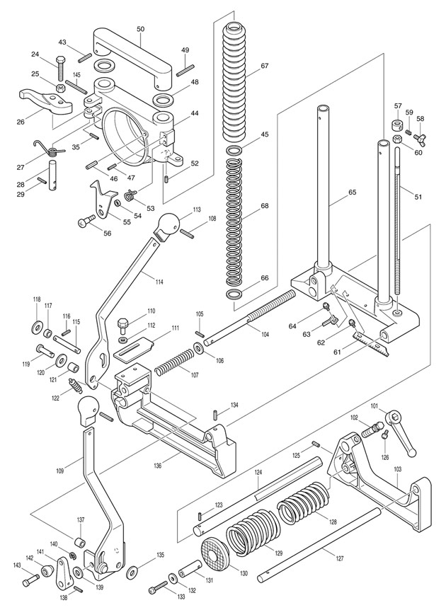 Makita 7104L Corded Chain Mortiser 110v & 240v Spare Parts 7104L