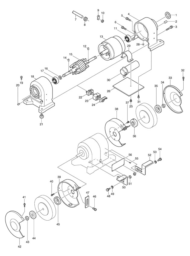 Makita 9306 Corded Bench Grinder 110v & 240v Spare Parts 9306