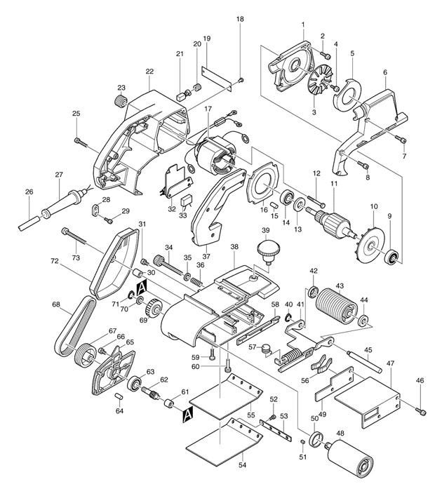 Makita 9401 Belt Sander 100mm 9401 Spare Parts - Part Shop ... 8 bench grinder wiring diagram 
