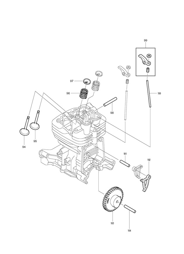 Makita BBX7600 4-stroke Petrol Blower 75.6cc Spare Parts BBX7600