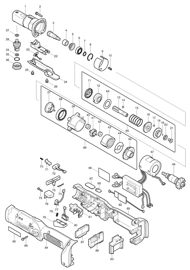 Makita BFL201R Cordless Angle Nut Runner Spare Parts BFL201R