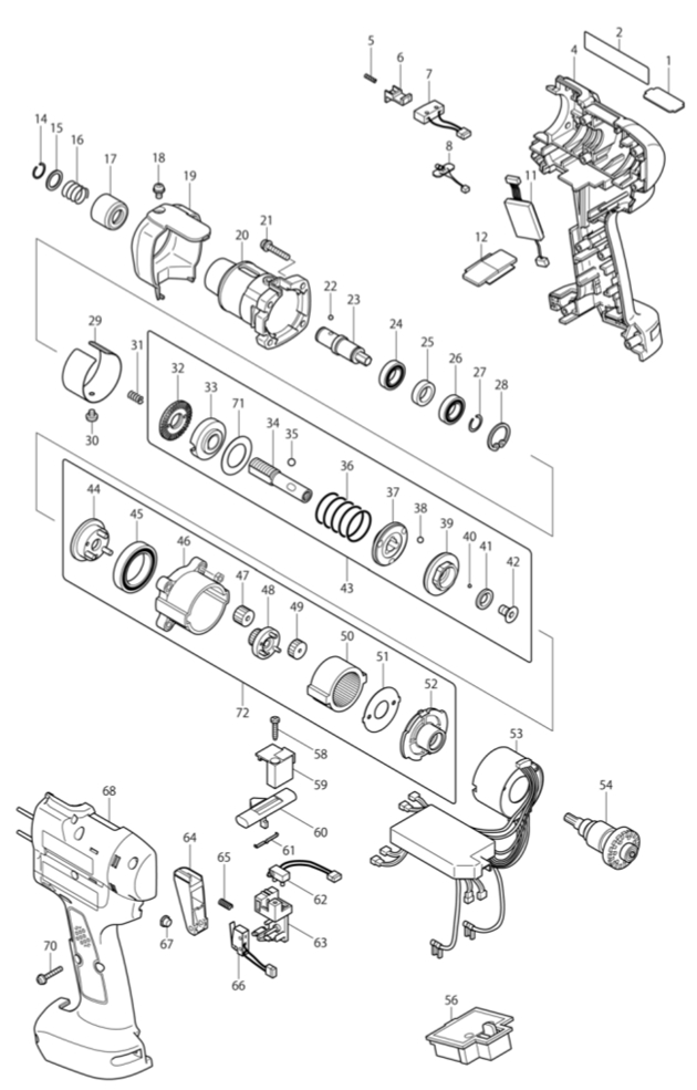 Makita BFT041F Cordless 14.4v Power Screwdriver Spare Parts BFT041F