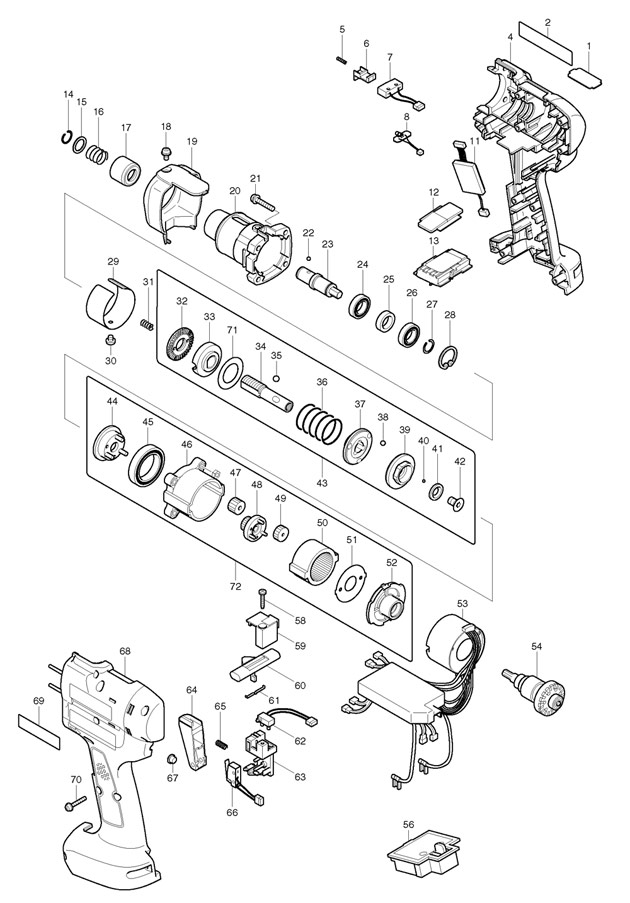 Makita BFT041R Cordless 14.4v Power Screwdriver Spare Parts BFT041R