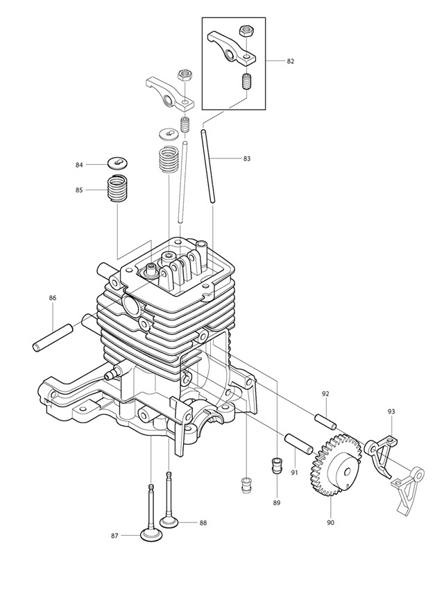 Makita BHX2501 4-stroke Petrol Blower 24.5cc 4 Stroke Spare Parts BHX2501