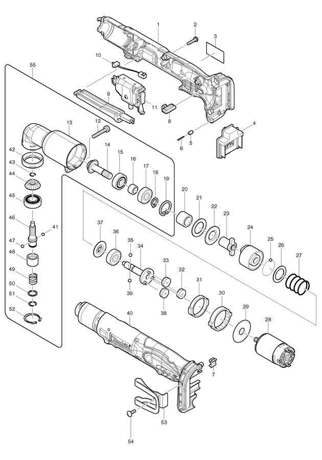 Makita BTL060 14.4v Li-ion Angle Impact Driver Spare Parts BTL060