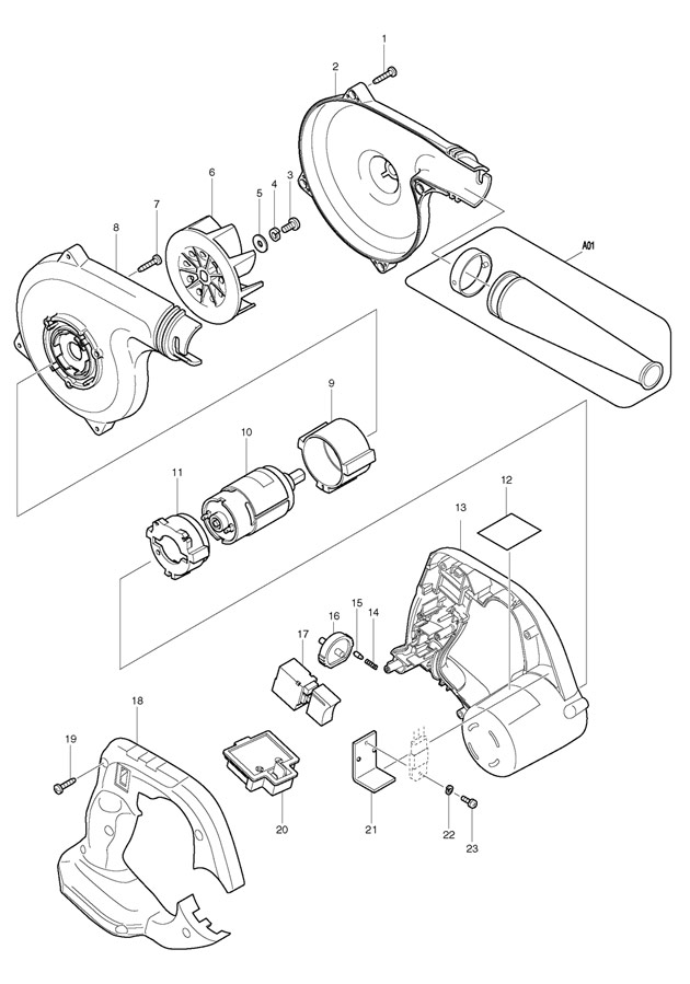 Makita BUB182 18v Lxt Lithium-ion Cordless Blower Vacuum Spare Parts BUB182