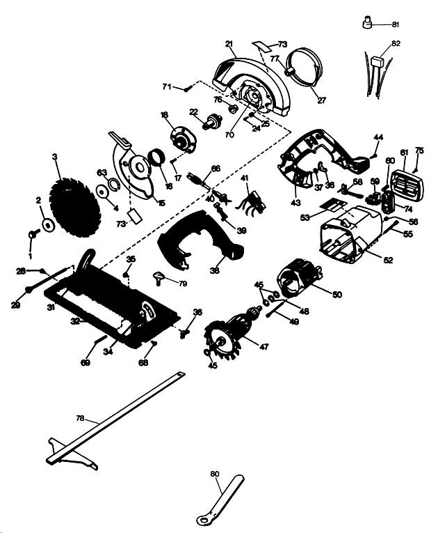 Black & Decker 7308-47 Type 4 Circ. Saw Spare Parts 7308-47