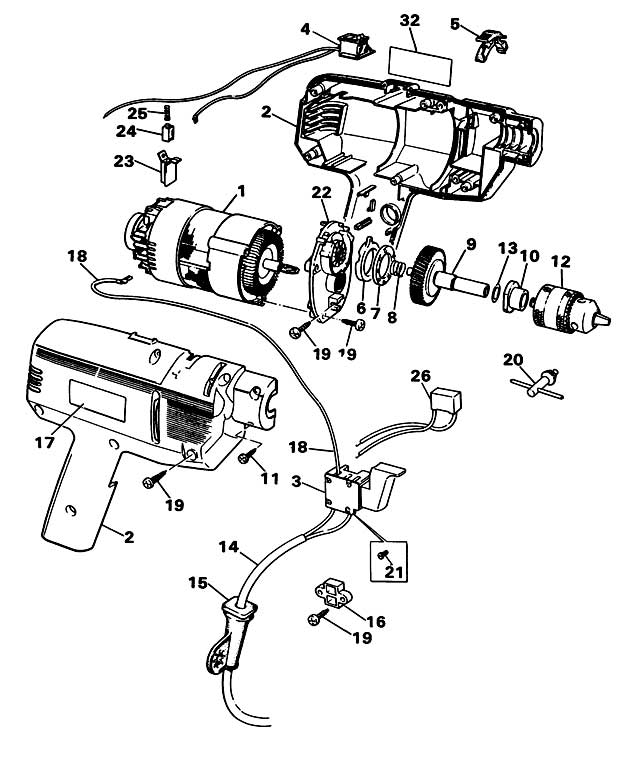 Black & Decker BD140 Type 1 Drill Spare Parts BD140