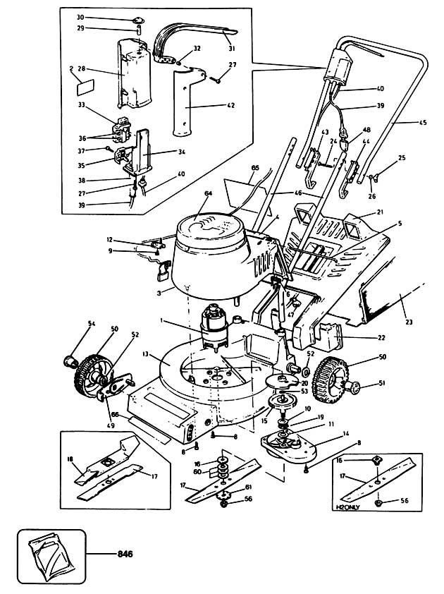 Black & Decker RM1 Type 2 Rotary Mower Spare Parts RM1