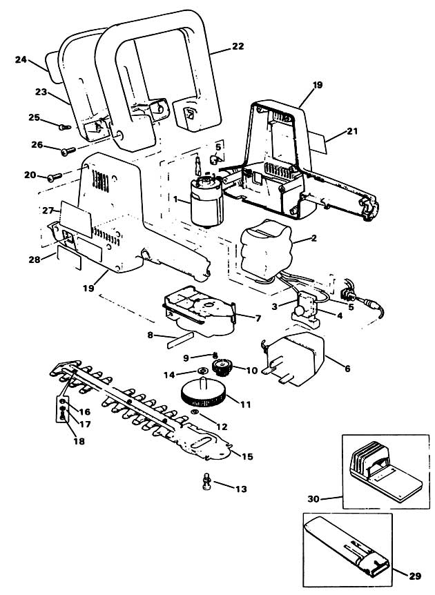 Black & Decker GT900 Type 1 Hedgeclipper Spare Parts GT900