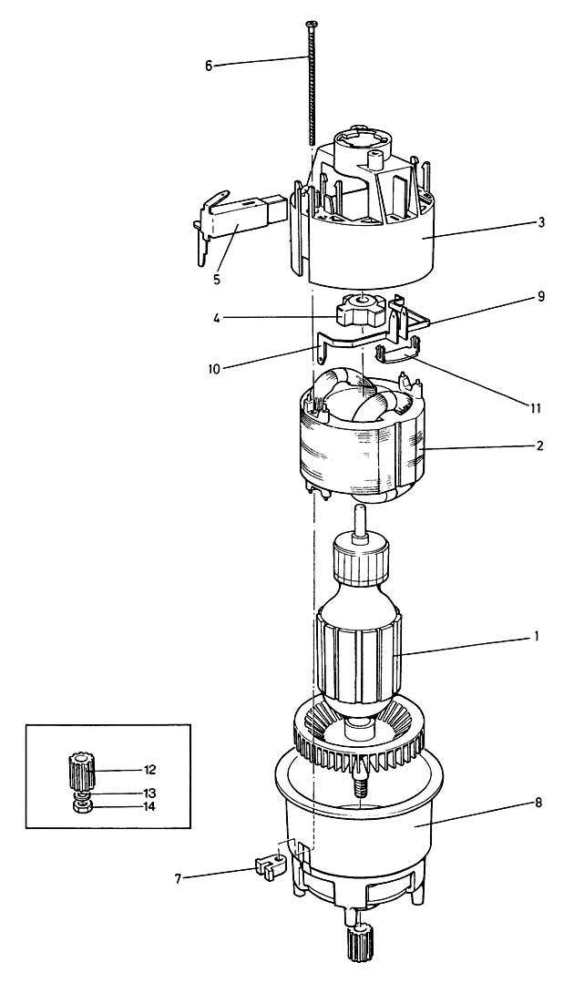 Black & Decker E73-------A Type 1 Motor Pack Spare Parts E73-------A