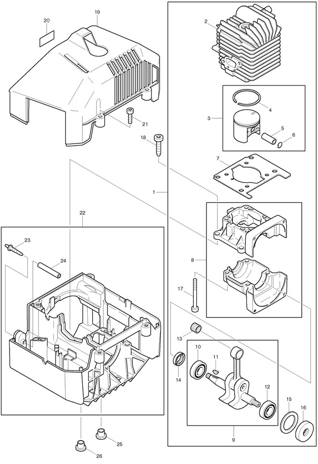 Makita DBC3300 Petrol Brush Cutter Spare Parts DBC3300