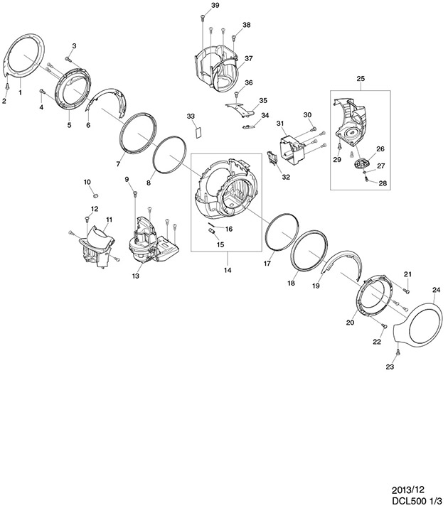 Makita DCL500 18v Cyclone Vacuum Cleaner Spare Parts DCL500
