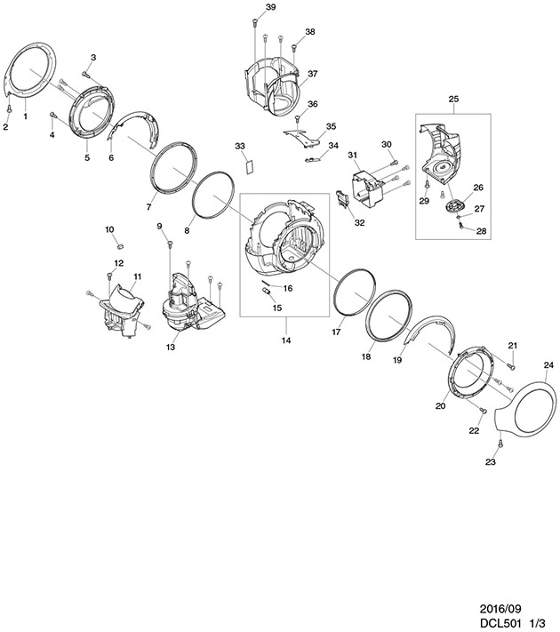 Makita DCL501 18v Cyclone Vacuum Cleaner Spare Parts DCL501
