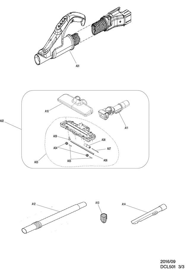 Makita DCL501 18v Cyclone Vacuum Cleaner Spare Parts DCL501