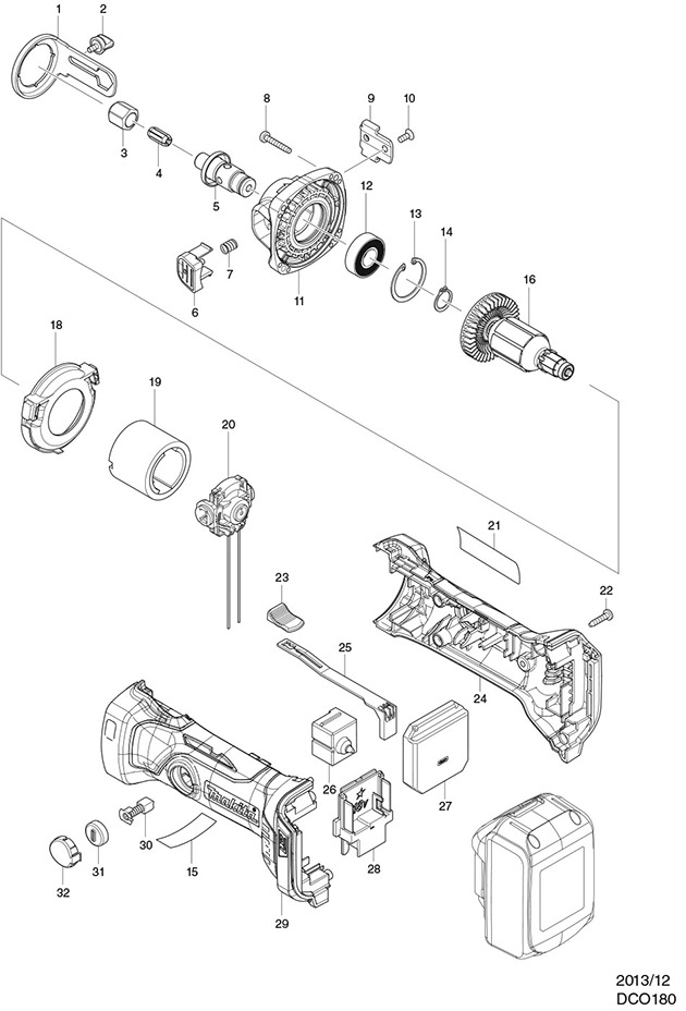 Makita DCO180 18 Volt Lxt Li-ion Cordless Drywall Cutter Spare Parts DCO180