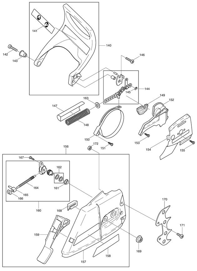 Makita DCS7901 79cc Petrol Chainsaw Spare Parts DCS7901