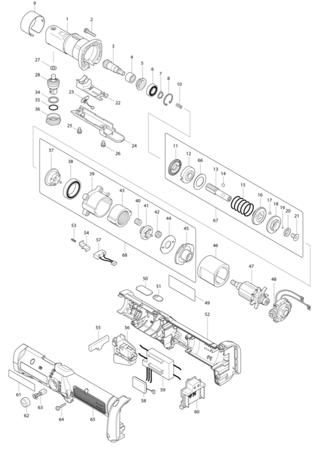Makita DFL122 14.4v Li-ion Angle Screwdriver/ Drill Spare Parts DFL122