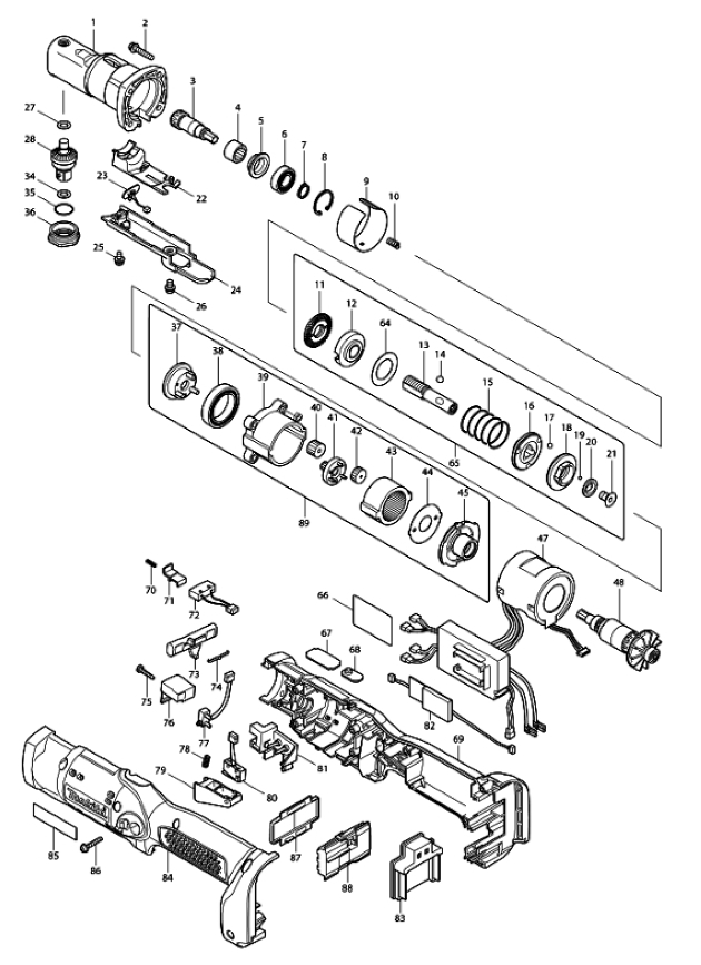 Makita DFL201R Cordless 18v Lxt Die Grinder Spare Parts DFL201R