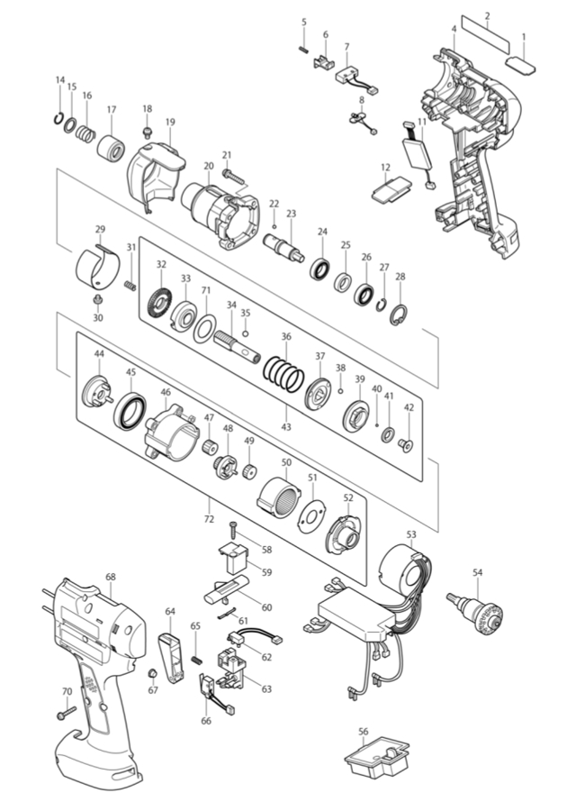 Makita DFT082 Cordless Combi Drill Driver Spare Parts DFT082