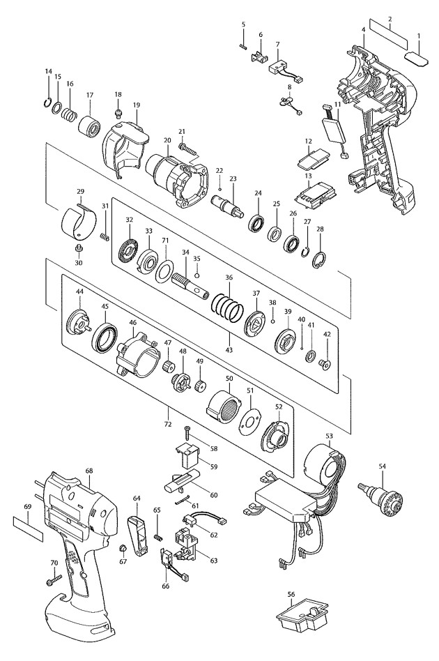 Makita DFT082R Cordless Hand Held Screwdriver Spare Parts DFT082R