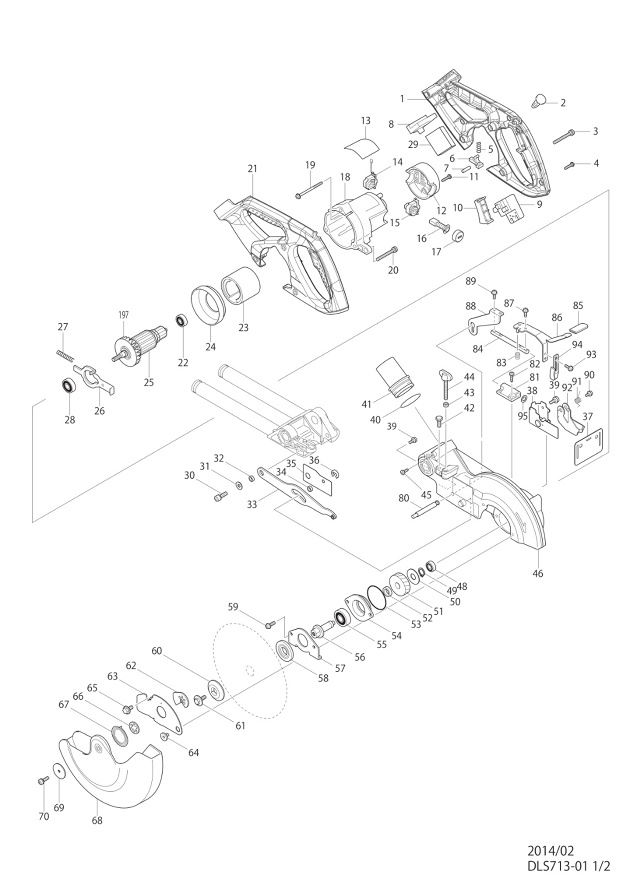 Makita DLS713 18 Volt Lxt Li-ion 190mm Cordless Mitre Saw Spare Parts DLS713